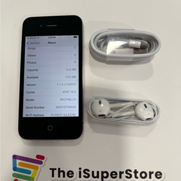 Apple iPhone Black 16G w/ EarPods and Charger - Picture 1 of 4
